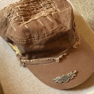 Unisex Brown Motor Cycles Cap Hat Men Women